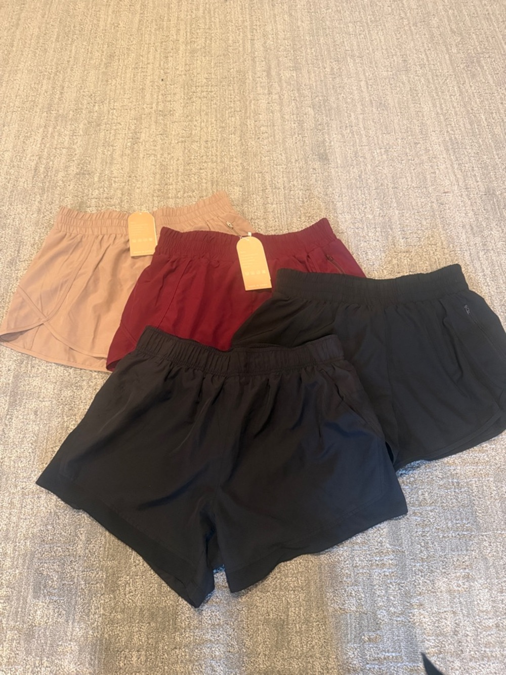 Women’s Elastic Waist Relaxed Shorts - Black, Burgundy, Tan
